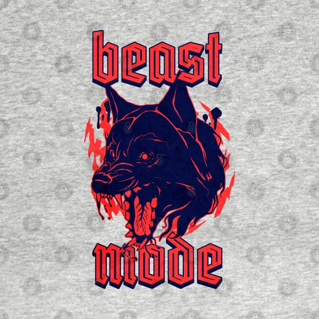 Beast Mode Gym Motivation Red by RuthlessMasculinity